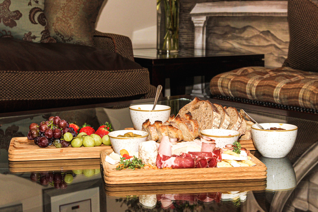 Cheese and cold meats at Du Vin restaurant, Kanu Wines