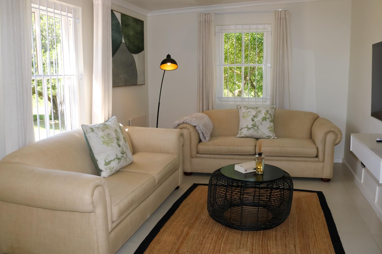 Cottage lounge with sofas and a coffee table